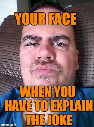 Scowl | YOUR FACE WHEN YOU HAVE TO EXPLAIN THE JOKE | image tagged in scowl | made w/ Imgflip meme maker