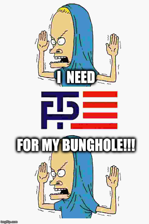 Trump-holio | I  NEED; FOR MY BUNGHOLE!!! | image tagged in memes,trump,bunghole,cornholio,nsfw | made w/ Imgflip meme maker