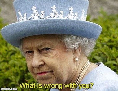 Queen Elizabeth asking: what is wrong with you? | What is wrong with you? | image tagged in queen elizabeth | made w/ Imgflip meme maker