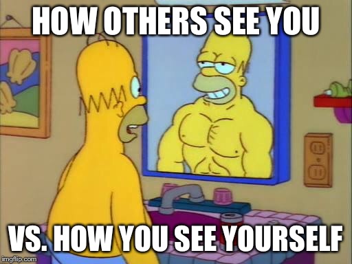 HOW OTHERS SEE YOU; VS. HOW YOU SEE YOURSELF | image tagged in homer simpson,fitness,funny | made w/ Imgflip meme maker
