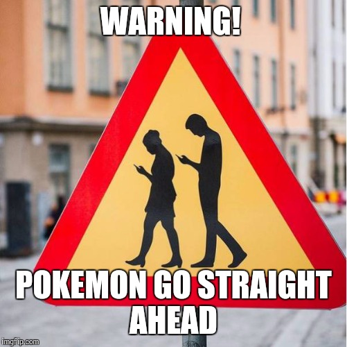 WARNING! POKEMON GO STRAIGHT AHEAD | image tagged in memes | made w/ Imgflip meme maker