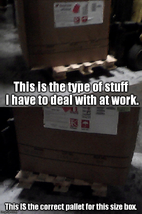 My .mp3 player has a camera... Not a good one, but still... | This is the type of stuff I have to deal with at work. This IS the correct pallet for this size box. | image tagged in meme,incompetence,coworker,forklift,stupid | made w/ Imgflip meme maker