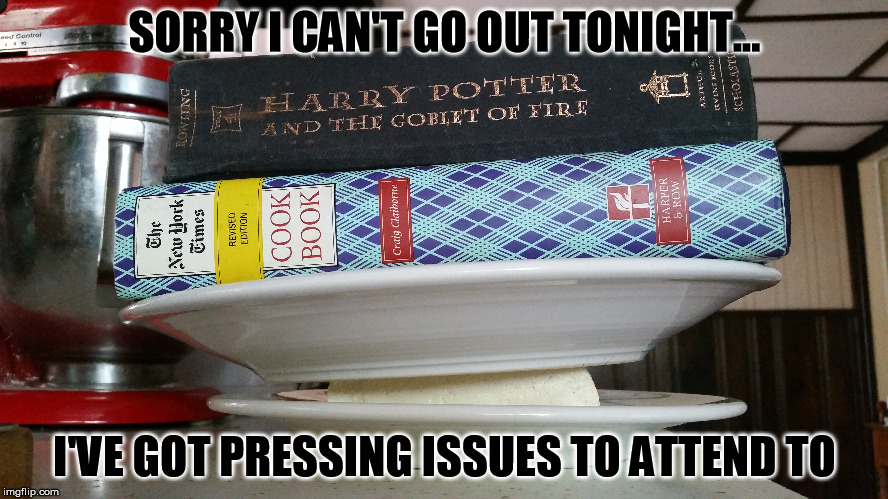Tofu Pressing Issues | SORRY I CAN'T GO OUT TONIGHT... I'VE GOT PRESSING ISSUES TO ATTEND TO | image tagged in vegan,funny,funny vegan meme,vegan humor,vegan4life,funny memes | made w/ Imgflip meme maker