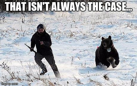 Confession Bear Chasing | THAT ISN'T ALWAYS THE CASE... | image tagged in confession bear chasing | made w/ Imgflip meme maker