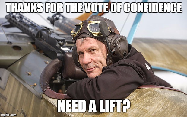 THANKS FOR THE VOTE OF CONFIDENCE NEED A LIFT? | made w/ Imgflip meme maker