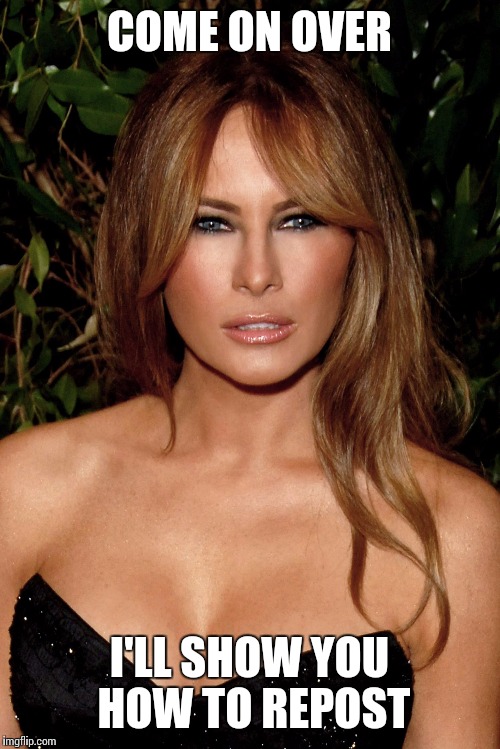 melania trump | COME ON OVER; I'LL SHOW YOU HOW TO REPOST | image tagged in melania trump | made w/ Imgflip meme maker