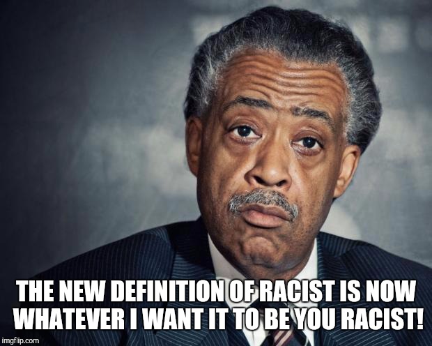 al sharpton racist | THE NEW DEFINITION OF RACIST IS NOW WHATEVER I WANT IT TO BE YOU RACIST! | image tagged in al sharpton racist | made w/ Imgflip meme maker