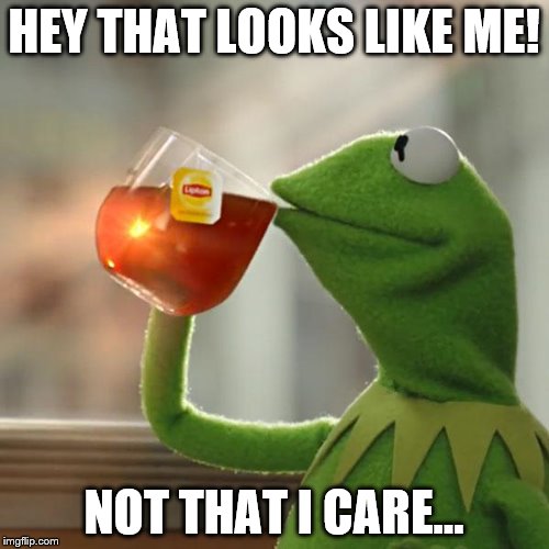 But That's None Of My Business Meme | HEY THAT LOOKS LIKE ME! NOT THAT I CARE... | image tagged in memes,but thats none of my business,kermit the frog | made w/ Imgflip meme maker