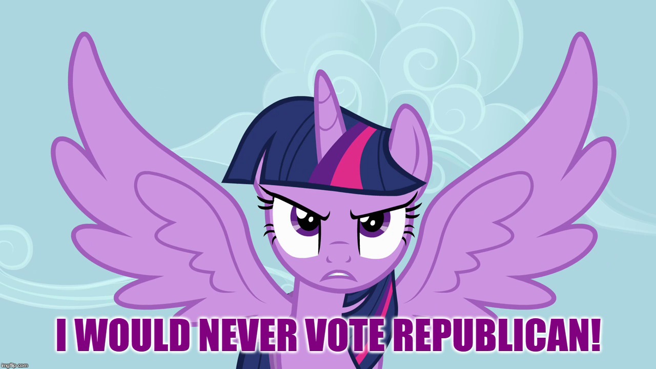 I WOULD NEVER VOTE REPUBLICAN! | made w/ Imgflip meme maker