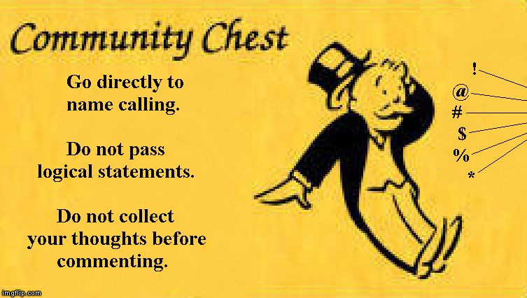 I made this using Microsoft Paint for the times when I was in a Facebook debate... | image tagged in name calling monopoly community chest card,meme,facebook,debate | made w/ Imgflip meme maker