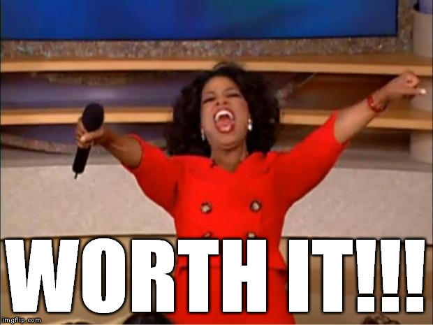 Oprah You Get A Meme | WORTH IT!!! | image tagged in memes,oprah you get a | made w/ Imgflip meme maker