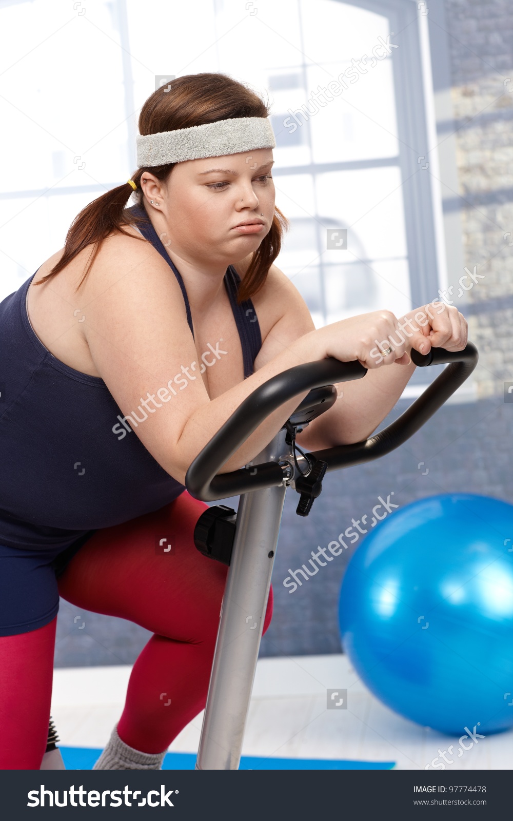 fat lady on trreadmill Blank Meme Template