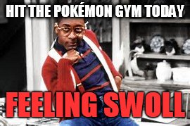 HIT THE POKÉMON GYM TODAY; FEELING SWOLL | image tagged in pokemon gym swoll | made w/ Imgflip meme maker