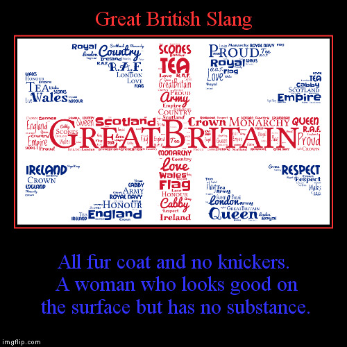 Great British slang | image tagged in funny,demotivationals,slang,british | made w/ Imgflip demotivational maker