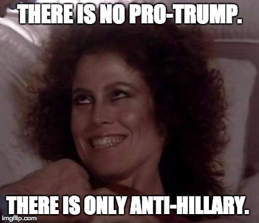 No Dana; only ZUUL |  THERE IS NO PRO-TRUMP. THERE IS ONLY ANTI-HILLARY. | image tagged in no dana only zuul | made w/ Imgflip meme maker