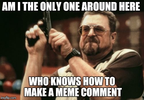 Am I The Only One Around Here Meme | AM I THE ONLY ONE AROUND HERE WHO KNOWS HOW TO MAKE A MEME COMMENT | image tagged in memes,am i the only one around here | made w/ Imgflip meme maker