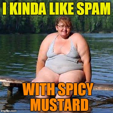 big woman, big heart | I KINDA LIKE SPAM WITH SPICY MUSTARD | image tagged in big woman big heart | made w/ Imgflip meme maker