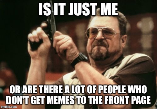 Am I The Only One Around Here | IS IT JUST ME; OR ARE THERE A LOT OF PEOPLE WHO DON'T GET MEMES TO THE FRONT PAGE | image tagged in memes,am i the only one around here | made w/ Imgflip meme maker