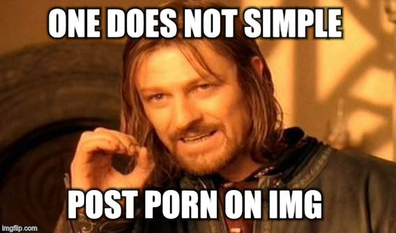 One Does Not Simply Meme | ONE DOES NOT SIMPLE POST PORN ON IMG | image tagged in memes,one does not simply | made w/ Imgflip meme maker