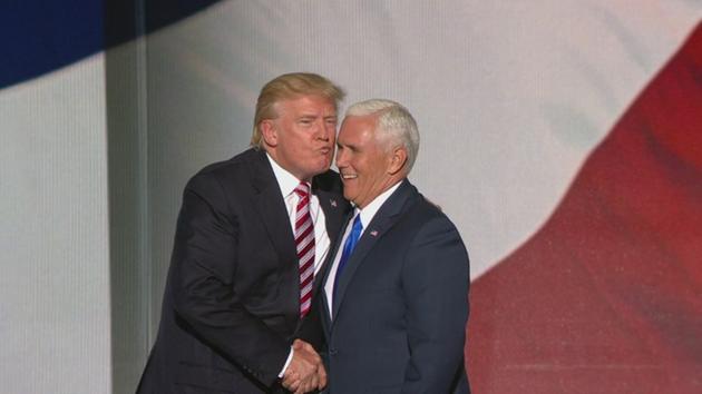 Trump Pence air kiss Blank Meme Template