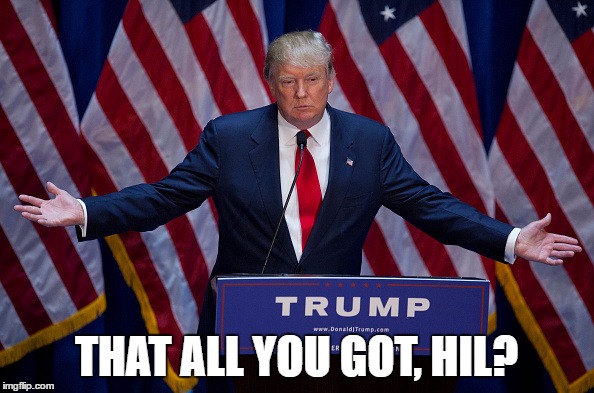Trump Bruh | THAT ALL YOU GOT, HIL? | image tagged in trump bruh | made w/ Imgflip meme maker