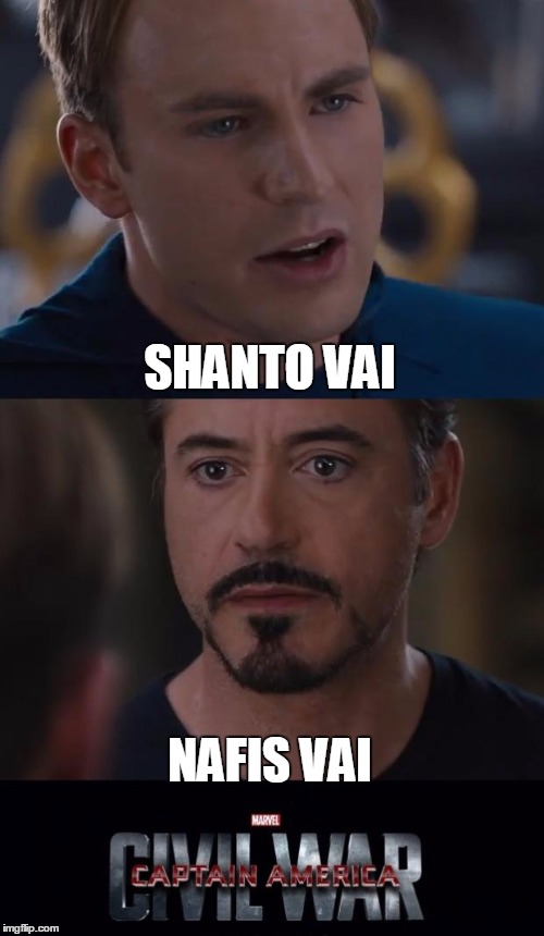 Marvel Civil War | SHANTO VAI; NAFIS VAI | image tagged in memes,marvel civil war | made w/ Imgflip meme maker