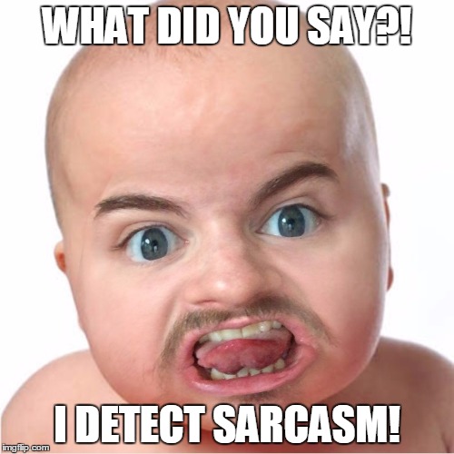 Salty Baby | WHAT DID YOU SAY?! I DETECT SARCASM! | image tagged in sarcasm,rage,comment,what did you just,salty | made w/ Imgflip meme maker