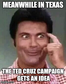 Jethro is smart | MEANWHILE IN TEXAS; THE TED CRUZ CAMPAIGN GETS AN IDEA | image tagged in jethro is smart | made w/ Imgflip meme maker