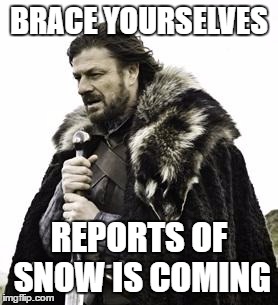 ned stark | BRACE YOURSELVES; REPORTS OF SNOW IS COMING | image tagged in ned stark | made w/ Imgflip meme maker