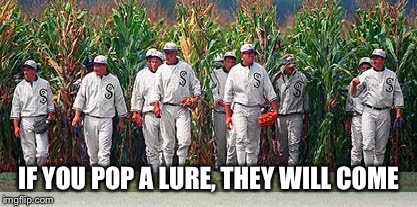 Field of dreams | IF YOU POP A LURE, THEY WILL COME | image tagged in field of dreams | made w/ Imgflip meme maker