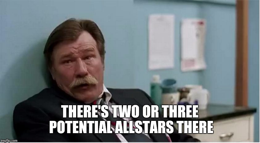 Lou brown | THERE'S TWO OR THREE POTENTIAL ALLSTARS THERE | image tagged in baseball,funny,moon and stars | made w/ Imgflip meme maker