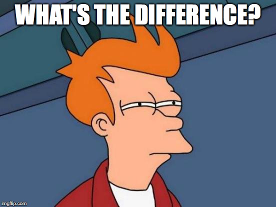 Futurama Fry Meme | WHAT'S THE DIFFERENCE? | image tagged in memes,futurama fry | made w/ Imgflip meme maker