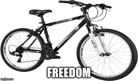 FREEDOM | image tagged in bicycle,cycling,freedom,wasn't born to follow | made w/ Imgflip meme maker