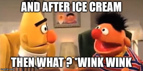 AND AFTER ICE CREAM THEN WHAT ? *WINK WINK | made w/ Imgflip meme maker