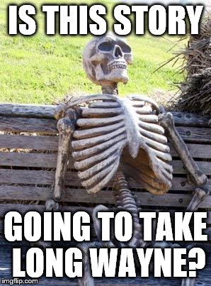 Waiting Skeleton Meme | IS THIS STORY; GOING TO TAKE LONG WAYNE? | image tagged in memes,waiting skeleton | made w/ Imgflip meme maker