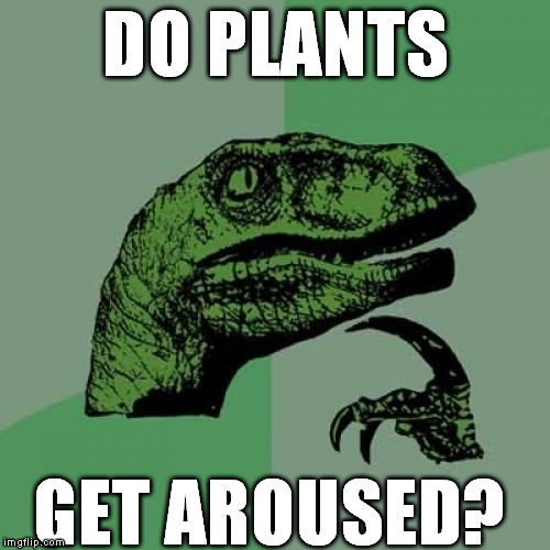 Philosoraptor Meme | DO PLANTS; GET AROUSED? | image tagged in memes,philosoraptor | made w/ Imgflip meme maker