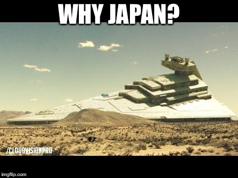 Crashed Star Destroyer | WHY JAPAN? | image tagged in crashed star destroyer | made w/ Imgflip meme maker