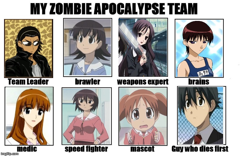 My Zombie Apocalypse Team | image tagged in my zombie apocalypse team | made w/ Imgflip meme maker