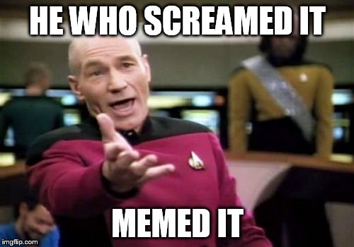 Picard Wtf Meme | HE WHO SCREAMED IT MEMED IT | image tagged in memes,picard wtf | made w/ Imgflip meme maker