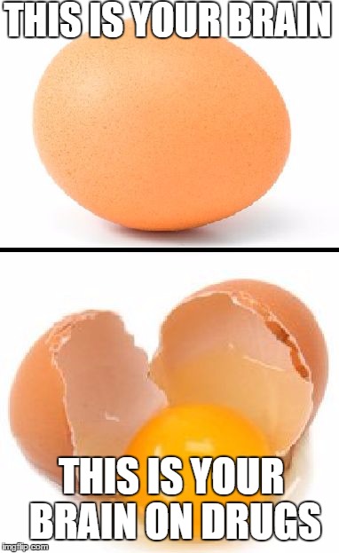 Eggs | THIS IS YOUR BRAIN; THIS IS YOUR BRAIN ON DRUGS | image tagged in eggs | made w/ Imgflip meme maker