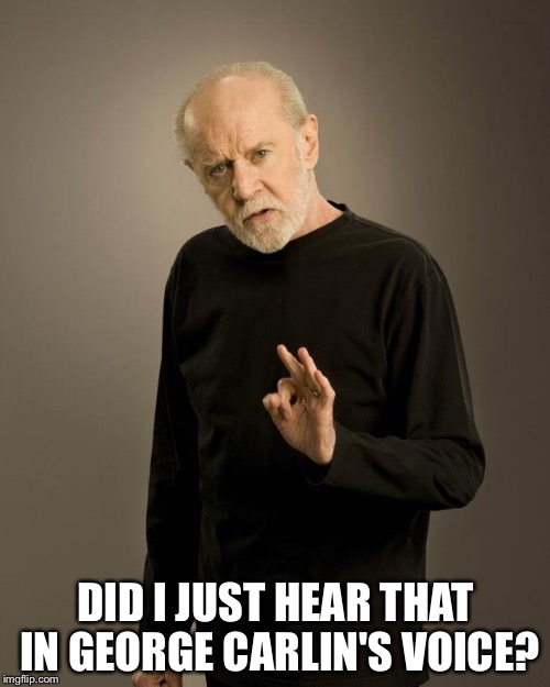 DID I JUST HEAR THAT IN GEORGE CARLIN'S VOICE? | made w/ Imgflip meme maker