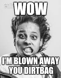 WOW I'M BLOWN AWAY YOU DIRTBAG | made w/ Imgflip meme maker