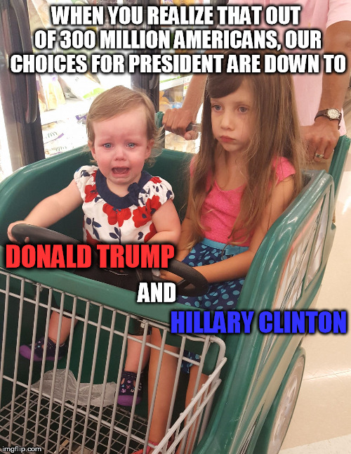 Emo Sisters | WHEN YOU REALIZE THAT OUT OF 300 MILLION AMERICANS, OUR CHOICES FOR PRESIDENT ARE DOWN TO; DONALD TRUMP; AND; HILLARY CLINTON | image tagged in emo sisters | made w/ Imgflip meme maker