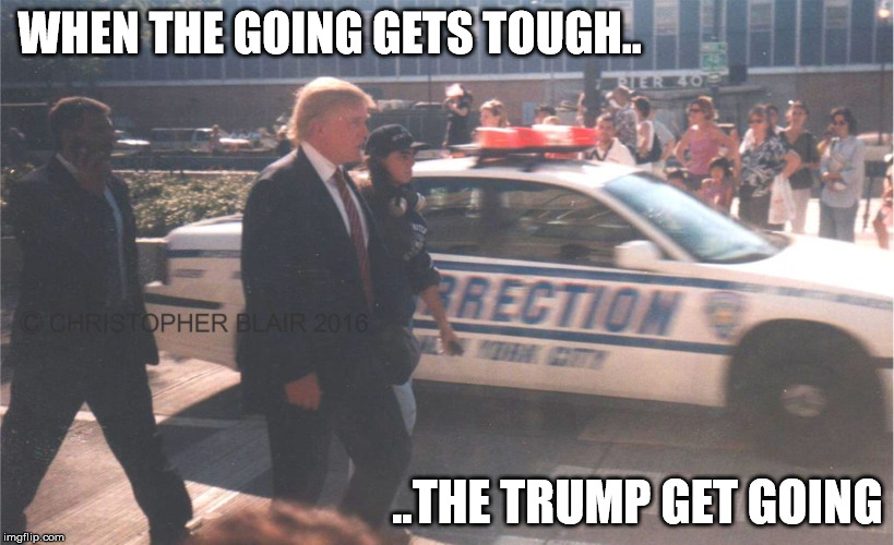 Get the Trump Outta Here | WHEN THE GOING GETS TOUGH.. ..THE TRUMP GET GOING | image tagged in trump | made w/ Imgflip meme maker
