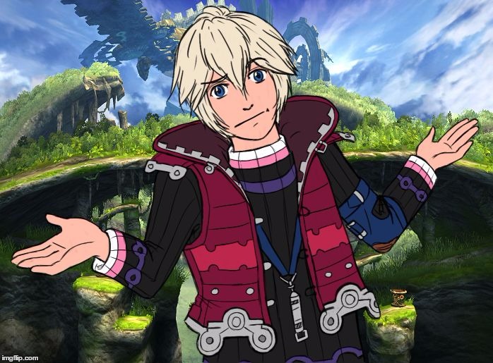 Shrugging Shulk | . | image tagged in shrugging shulk | made w/ Imgflip meme maker