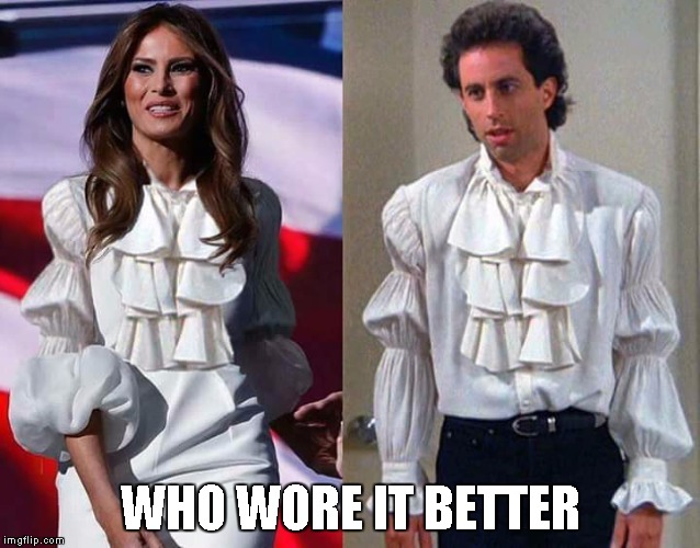 WHO WORE IT BETTER | image tagged in the puffy shirt | made w/ Imgflip meme maker