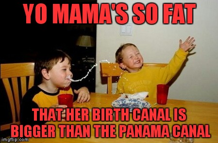 Ship ahoy | YO MAMA'S SO FAT; THAT HER BIRTH CANAL IS BIGGER THAN THE PANAMA CANAL | image tagged in memes,yo mamas so fat | made w/ Imgflip meme maker