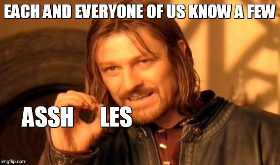 One Does Not Simply Meme | EACH AND EVERYONE OF US KNOW A FEW; ASSH      LES | image tagged in memes,one does not simply | made w/ Imgflip meme maker