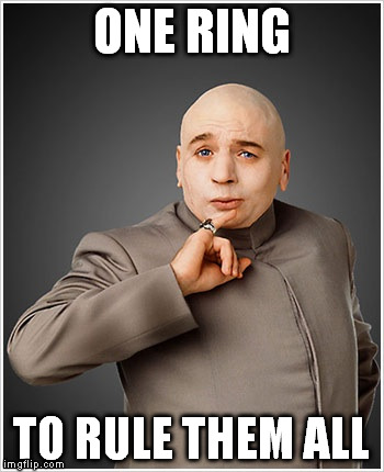 Dr Evil | ONE RING; TO RULE THEM ALL | image tagged in memes,dr evil | made w/ Imgflip meme maker