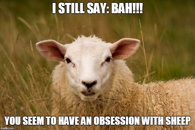 I STILL SAY: BAH!!! YOU SEEM TO HAVE AN OBSESSION WITH SHEEP | made w/ Imgflip meme maker